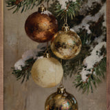 Four Gold And Brown Ornaments