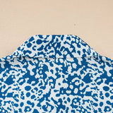 Leopard Striped Western Patchwork Button-up Shirt
