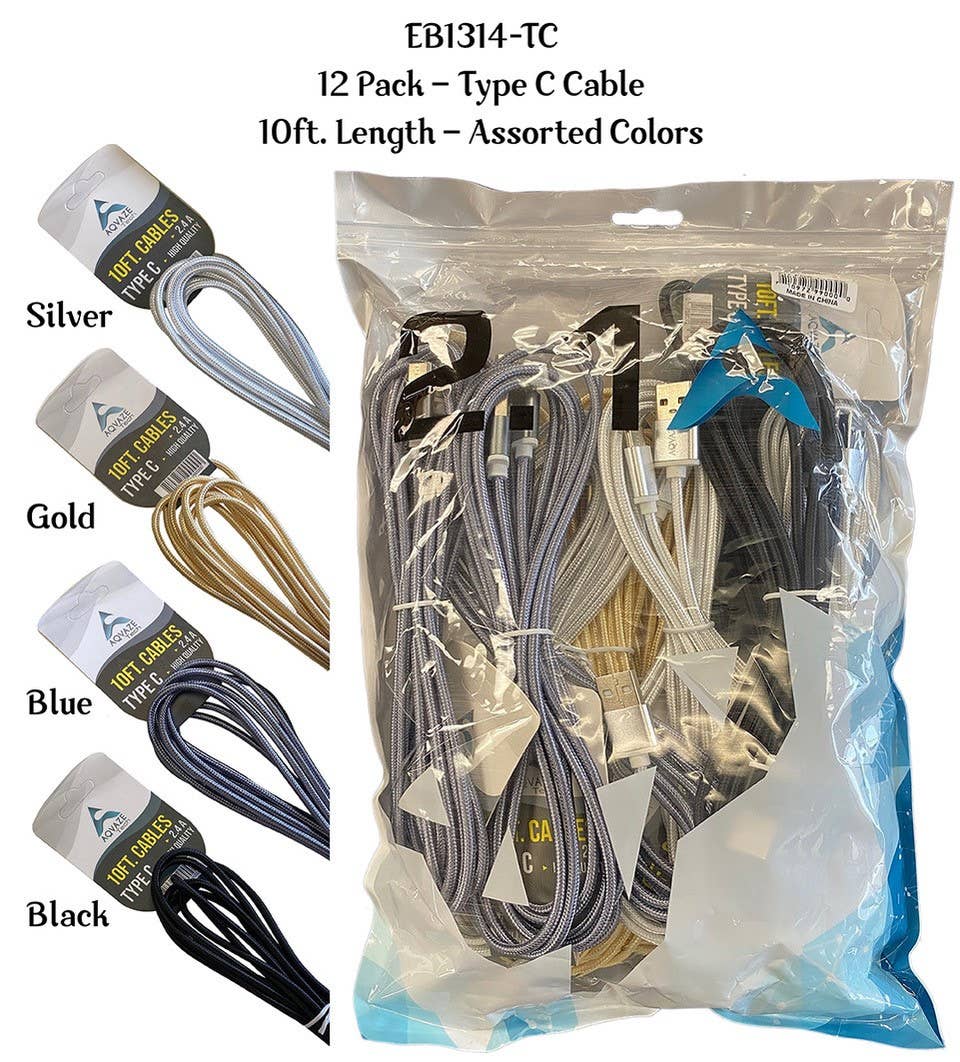 10 FT Charging Cable: Micro USB - Pages & Parcels