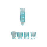Blue acrylic fish shaped stackable drinking glasses, set of four