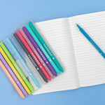 12 Pack Felt Tip Fine Line Pastel Marker Pens With Case - Pages & Parcels