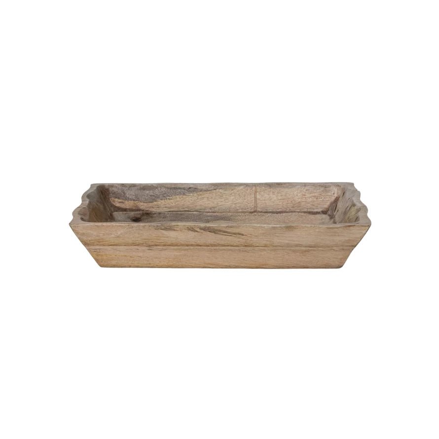 Hand-carved mango wood serving bowl