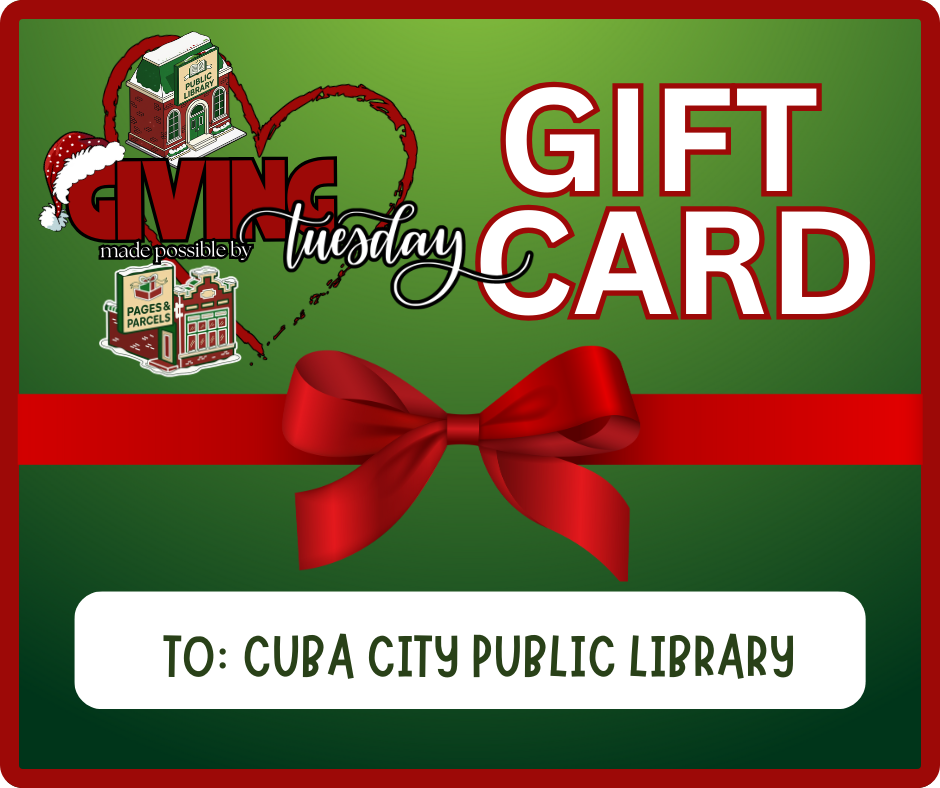 Cuba City Public Library Giving Tuesday Giftcard