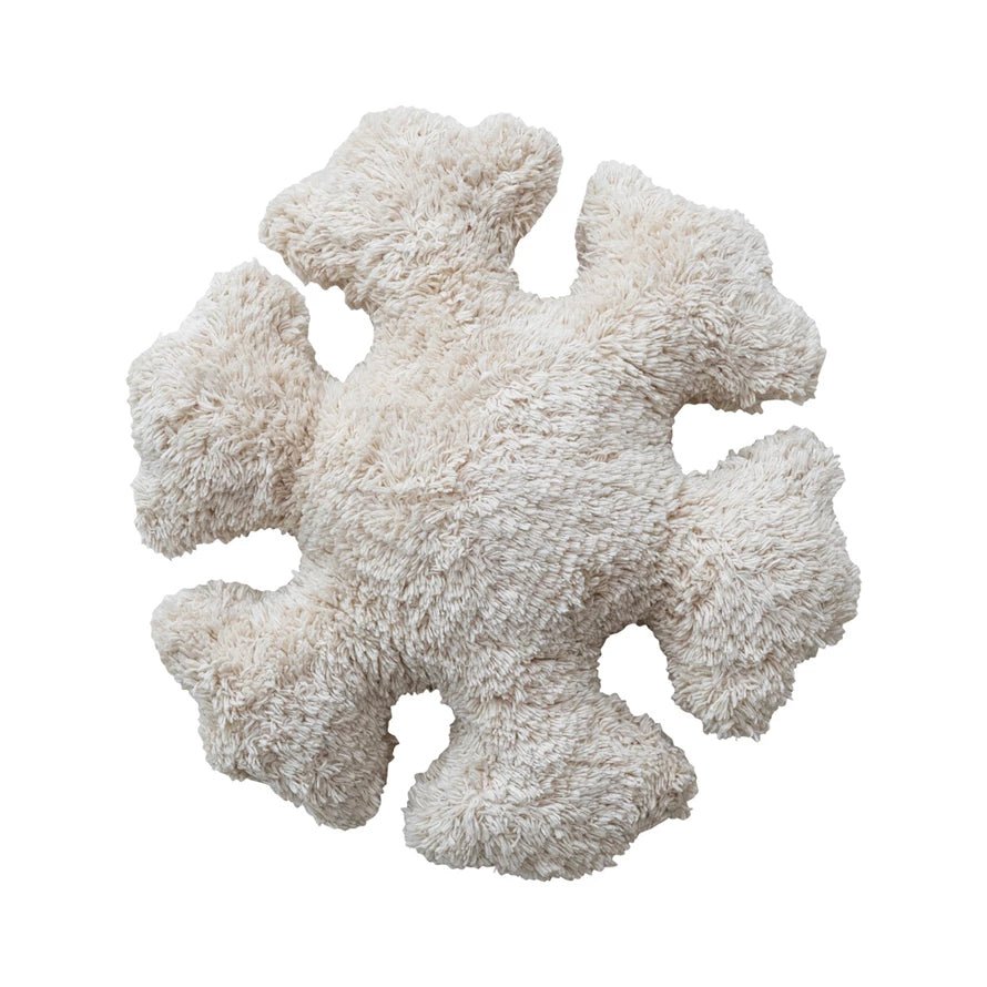 15"Rd x 4"H Cotton Tufted Snowflake Shaped Pillow - Pages & Parcels