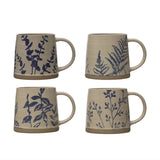 16 oz. Hand - Stamped Stoneware Mug w/ Botanicals, 4 Styles - Pages & Parcels