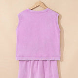 2 Pieces Mineral Wash Cotton Tank Top and Skirt Set - Pages & Parcels