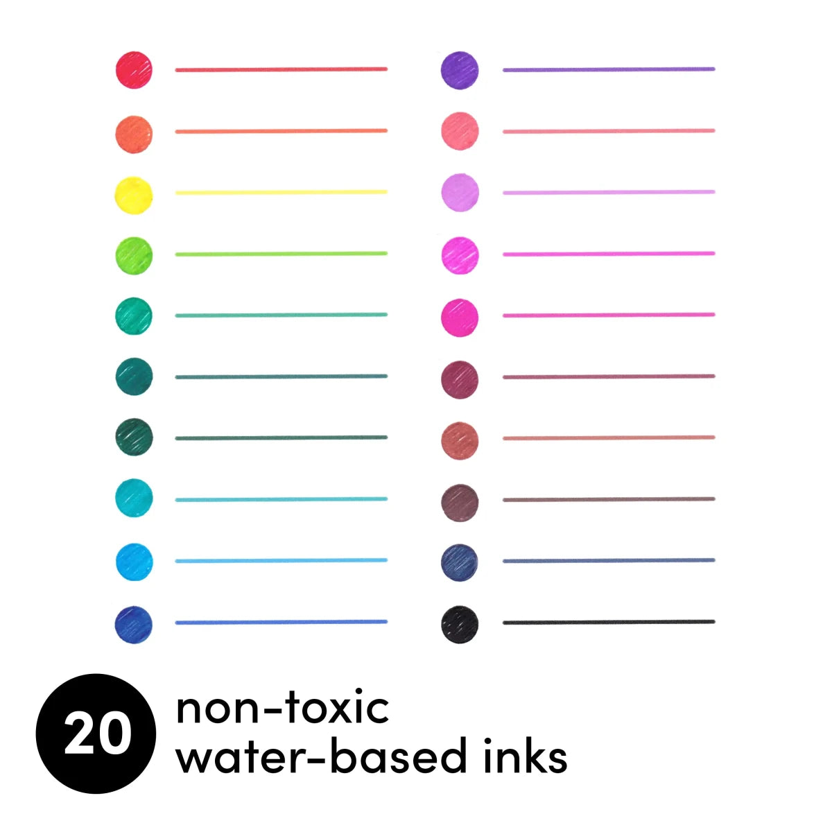 20 Pack Retractable Gel Pens Rainbow - Pages & Parcels