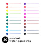20 Pack Retractable Gel Pens Rainbow - Pages & Parcels