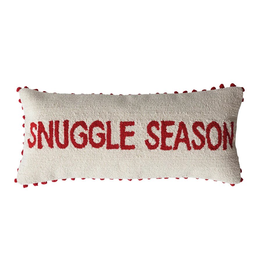 28"Lx12"H Cotton Blend Tufted Lumbar Pillow,"Snuggle Season" - Pages & Parcels