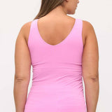Womens Reversible Seamless Tank W Built In Bra - Plus