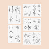 Fine Line Temporary Tattoo Pack