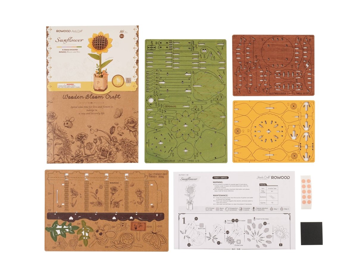 3D Wooden Flower Puzzles - Pages & Parcels