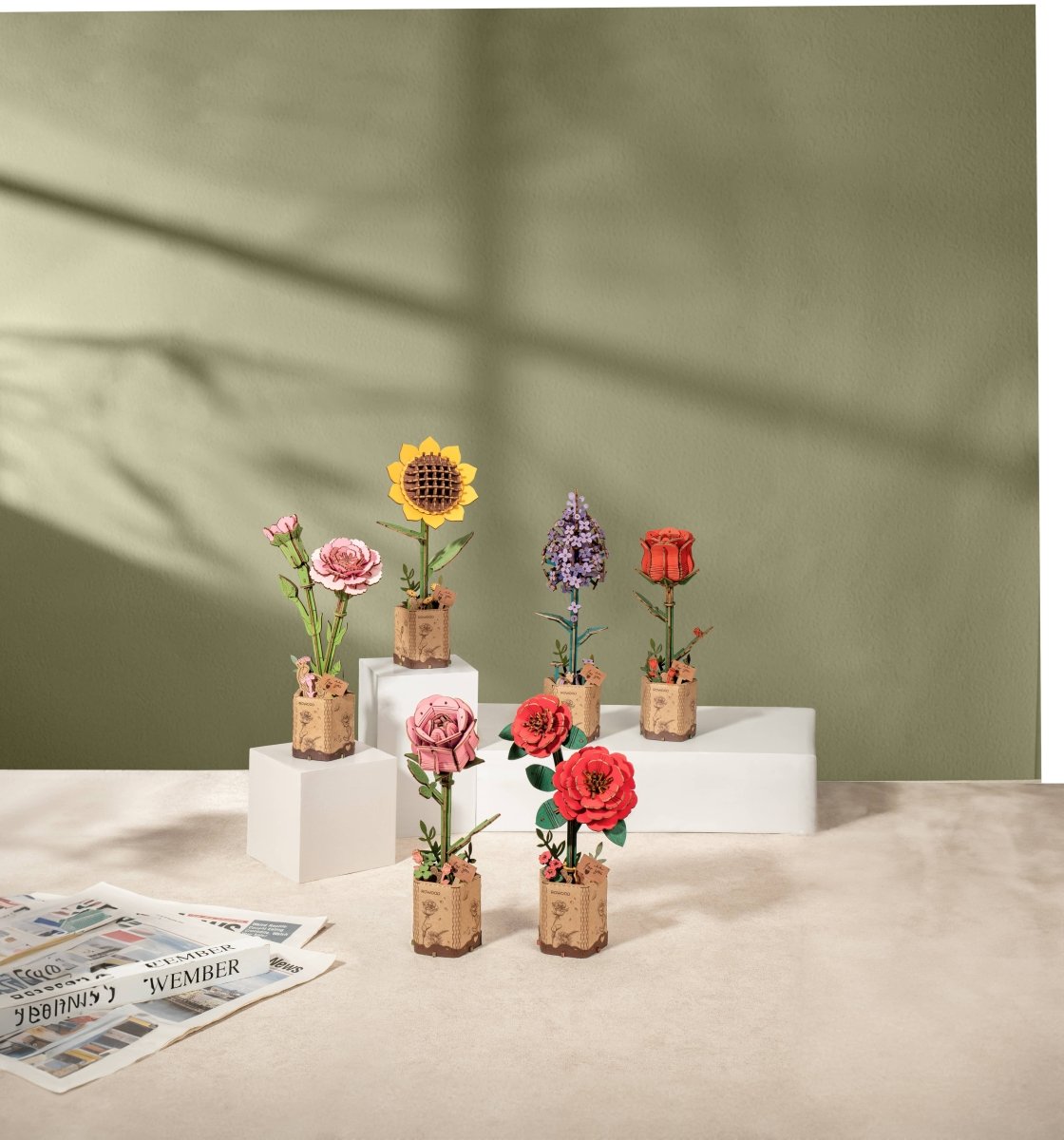 3D Wooden Flower Puzzles - Pages & Parcels