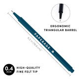 Felt Tip Fine Liner Pen Set – 12pk with Case