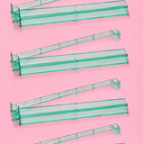 Green Acrylic Mahjong Tile Racks Racks with Pushers Set of 4, 17.5"W