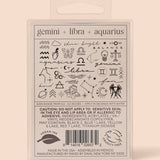 Zodiac Collection: Air Signs Temporary Tattoo Pack