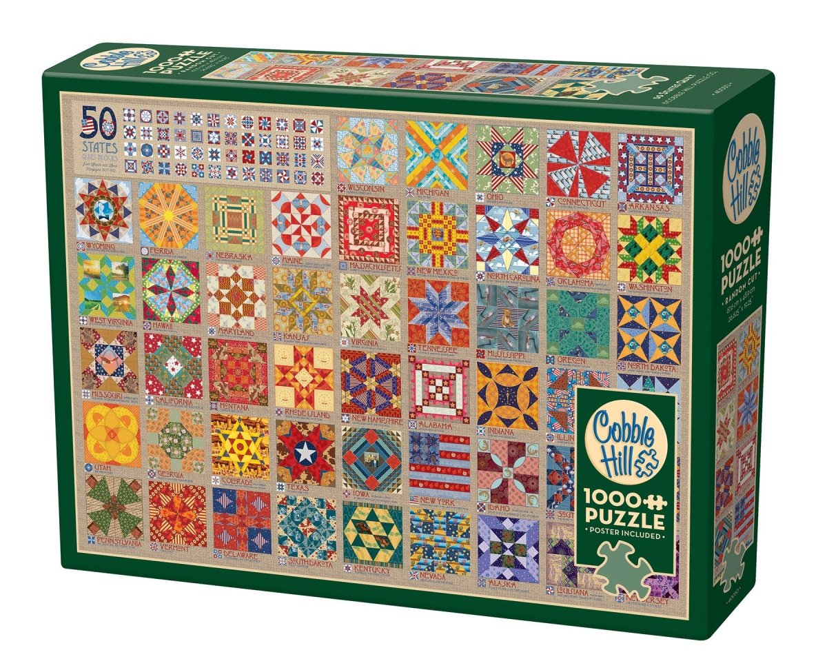 50 States Quilt Blocks 1000-Piece Cobble Hill Puzzle - Pages & Parcels