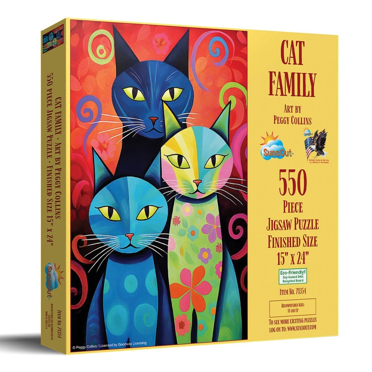 5106 Cat Family 550 pc Puzzle - Pages & Parcels