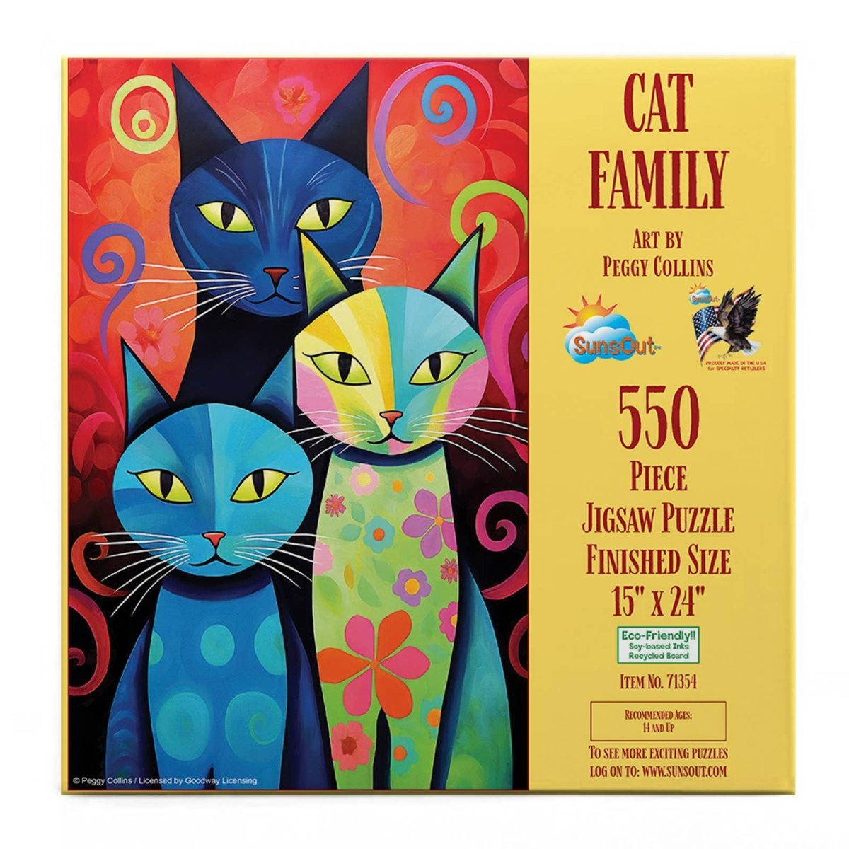 5106 Cat Family 550 pc Puzzle - Pages & Parcels