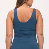 Womens Reversible Seamless Tank W Built In Bra - Plus