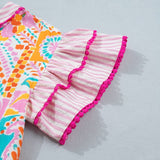 66 Boho Mixed Print Contrast Trim Blouse - Pages & Parcels