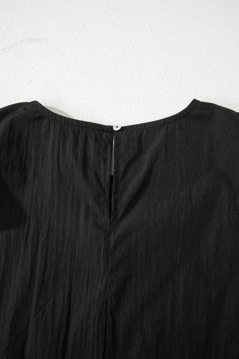 66 Contrast Trim Dual Ruffle Short Sleeve Blouse - Pages & Parcels