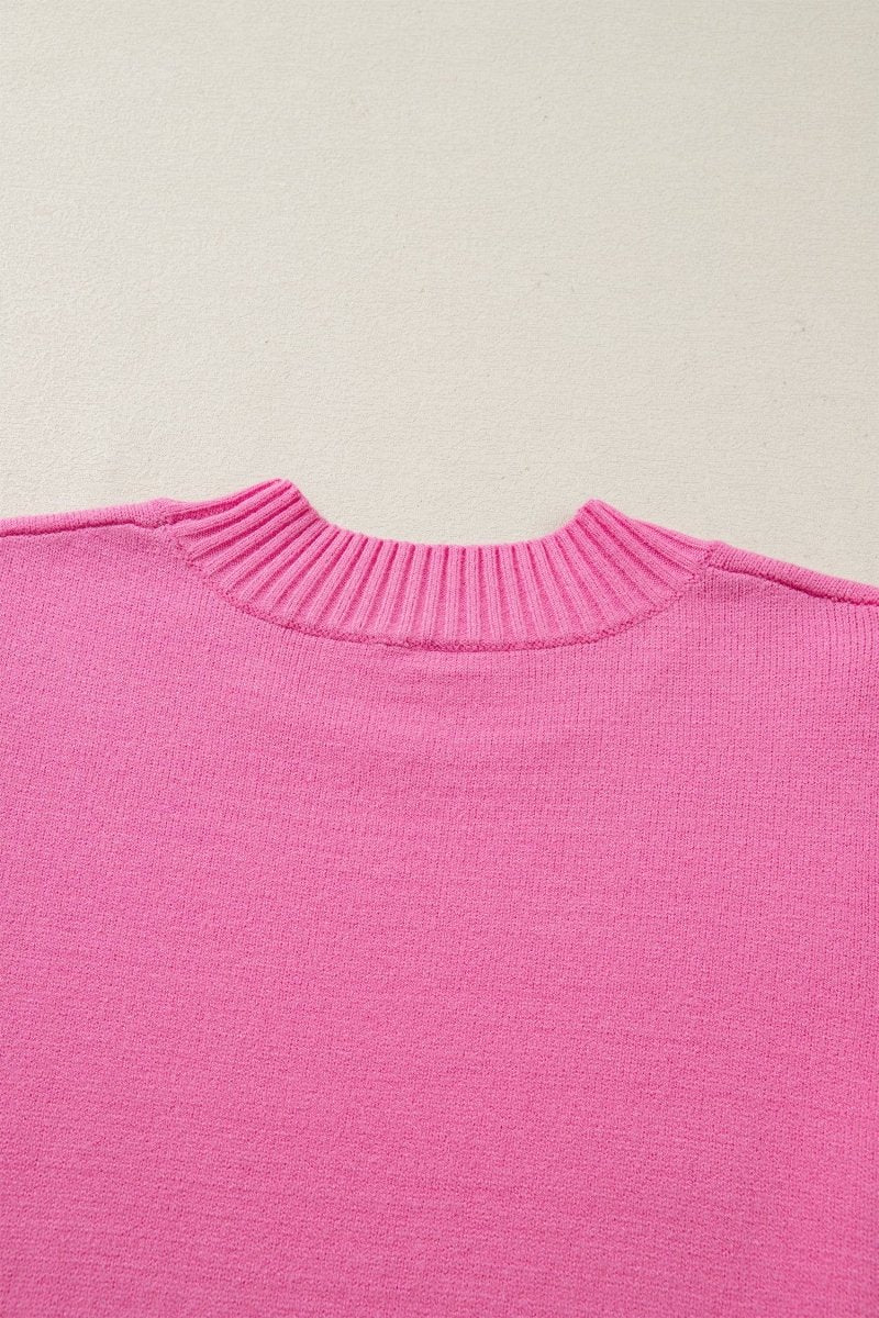 66 Ribbed Trim Ruffle Short Sleeve Sweater - Pages & Parcels