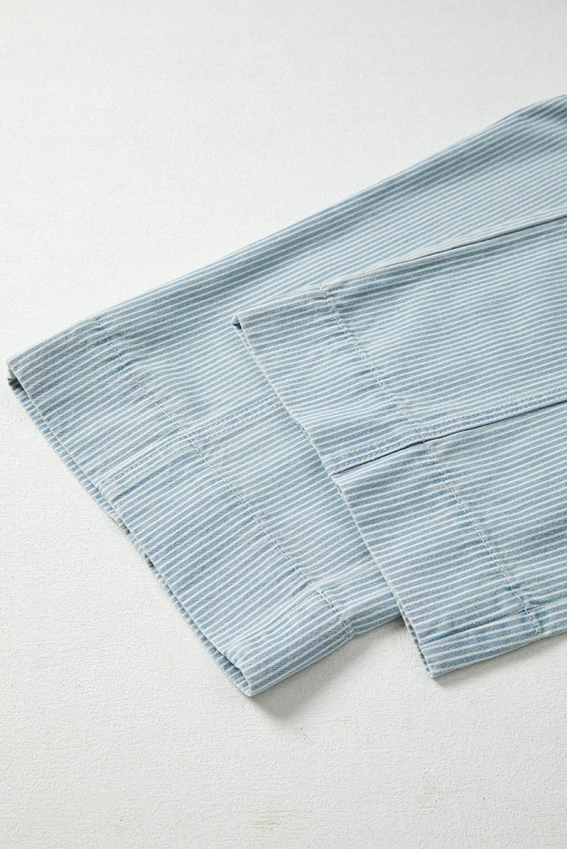 66 Stripe Mid Rise Drawstring Waist Denim Jeans - Pages & Parcels