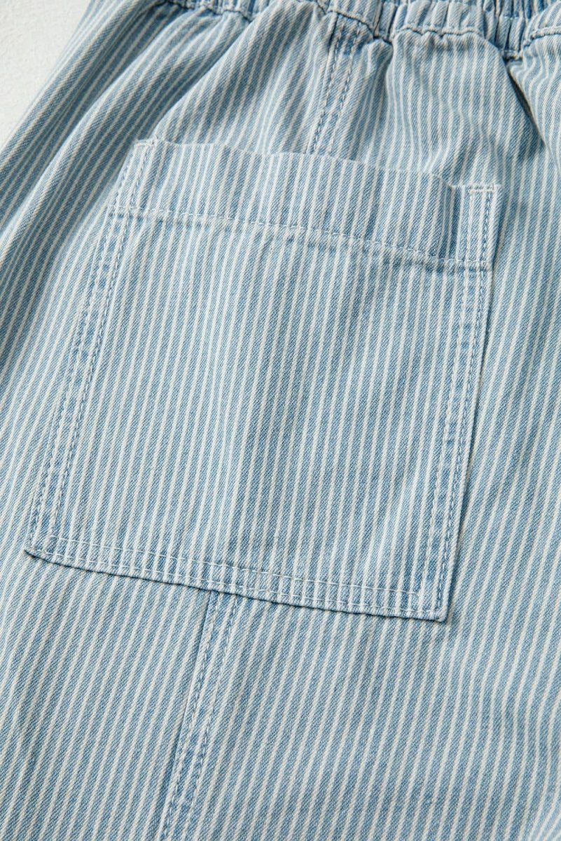 66 Stripe Mid Rise Drawstring Waist Denim Jeans - Pages & Parcels