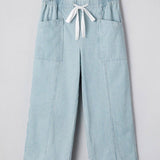 66 Stripe Mid Rise Drawstring Waist Denim Jeans - Pages & Parcels