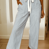 66 Stripe Mid Rise Drawstring Waist Denim Jeans - Pages & Parcels