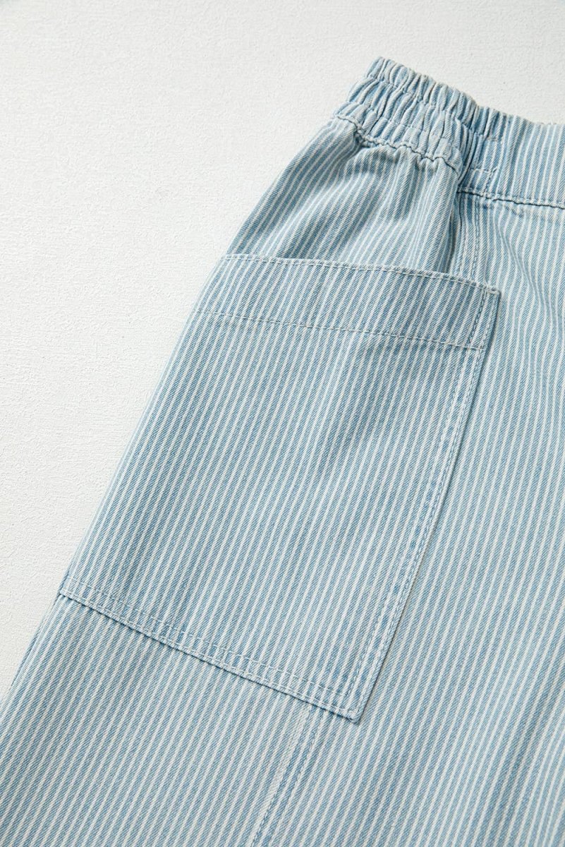 66 Stripe Mid Rise Drawstring Waist Denim Jeans - Pages & Parcels
