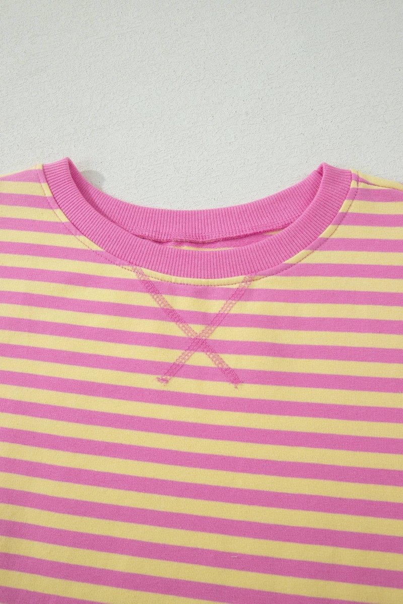 66 Stripe Short Sleeve Top and Skirt Lounge Set - Pages & Parcels