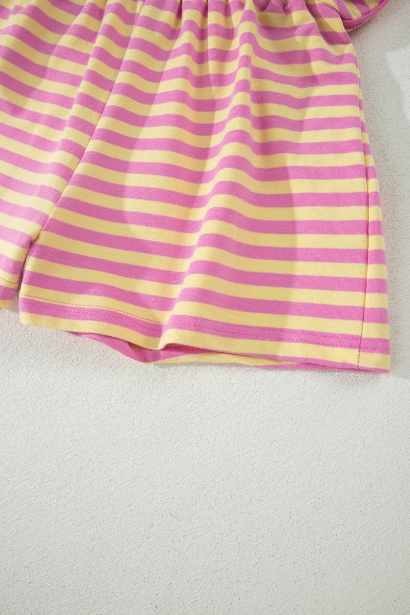66 Stripe Short Sleeve Top and Skirt Lounge Set - Pages & Parcels