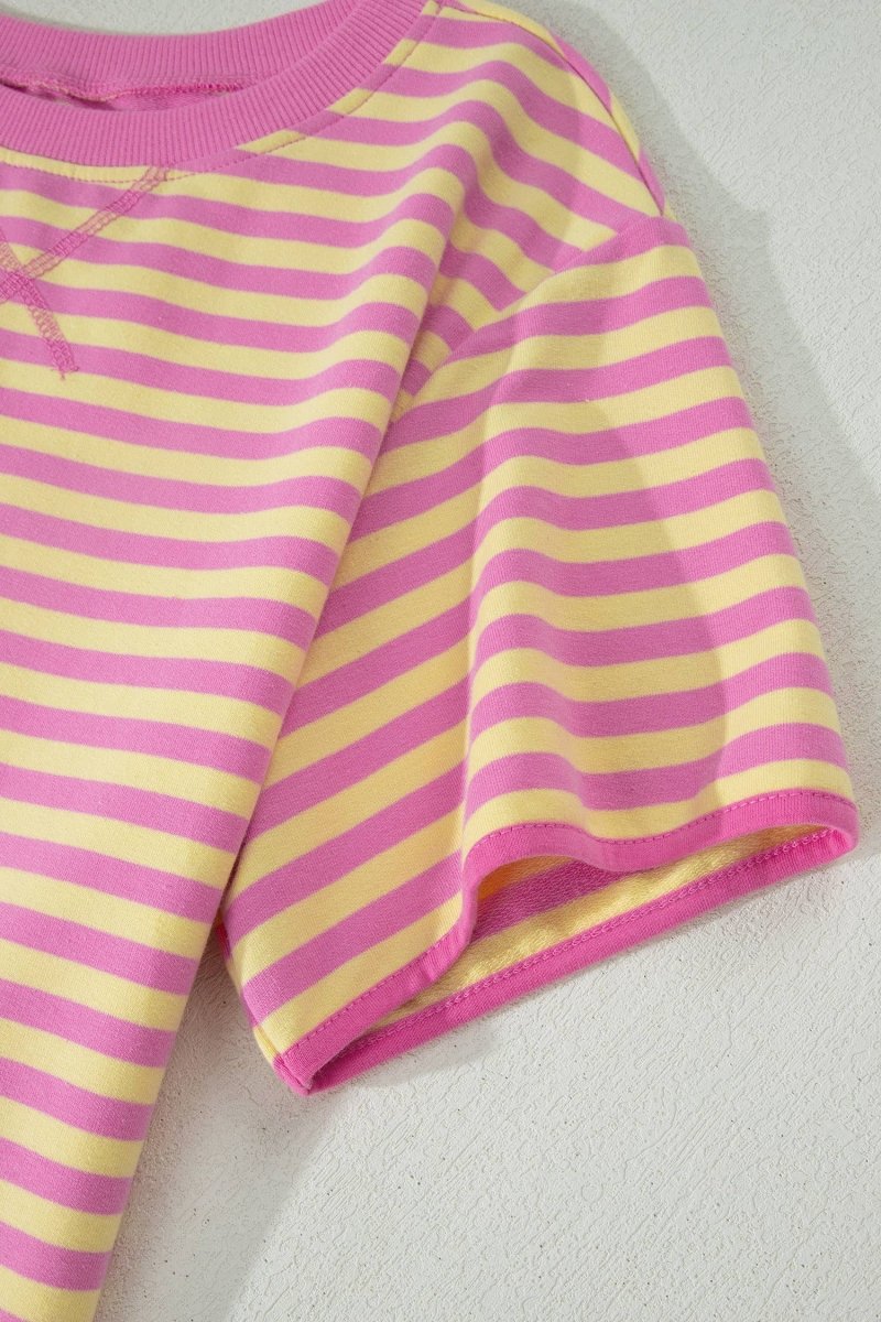 66 Stripe Short Sleeve Top and Skirt Lounge Set - Pages & Parcels