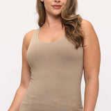 Womens Reversible Seamless Tank W Built In Bra - Plus