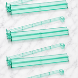 Green Acrylic Mahjong Tile Racks Racks with Pushers Set of 4, 17.5"W