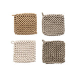 8 " Square Cotton Crocheted Pot Holder - Pages & Parcels