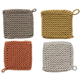 8 " Square Cotton Crocheted Pot Holder - Pages & Parcels