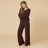 Solid Marshmallow V-Neck Lounge Set