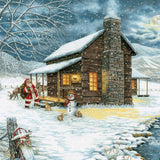 Jigsaw puzzle box for A Smoky Mountain Christmas, featuring Santa and a snowy cabin scene
