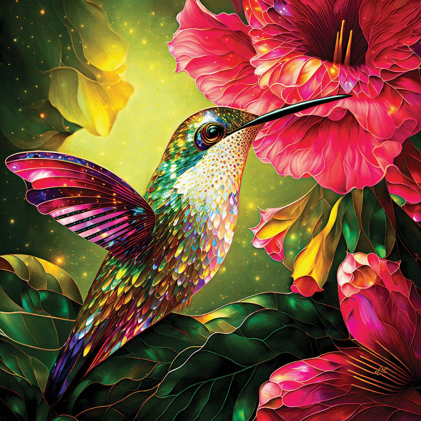 1304 Hummingbird and Hibiscus 1000 pc Puzzle