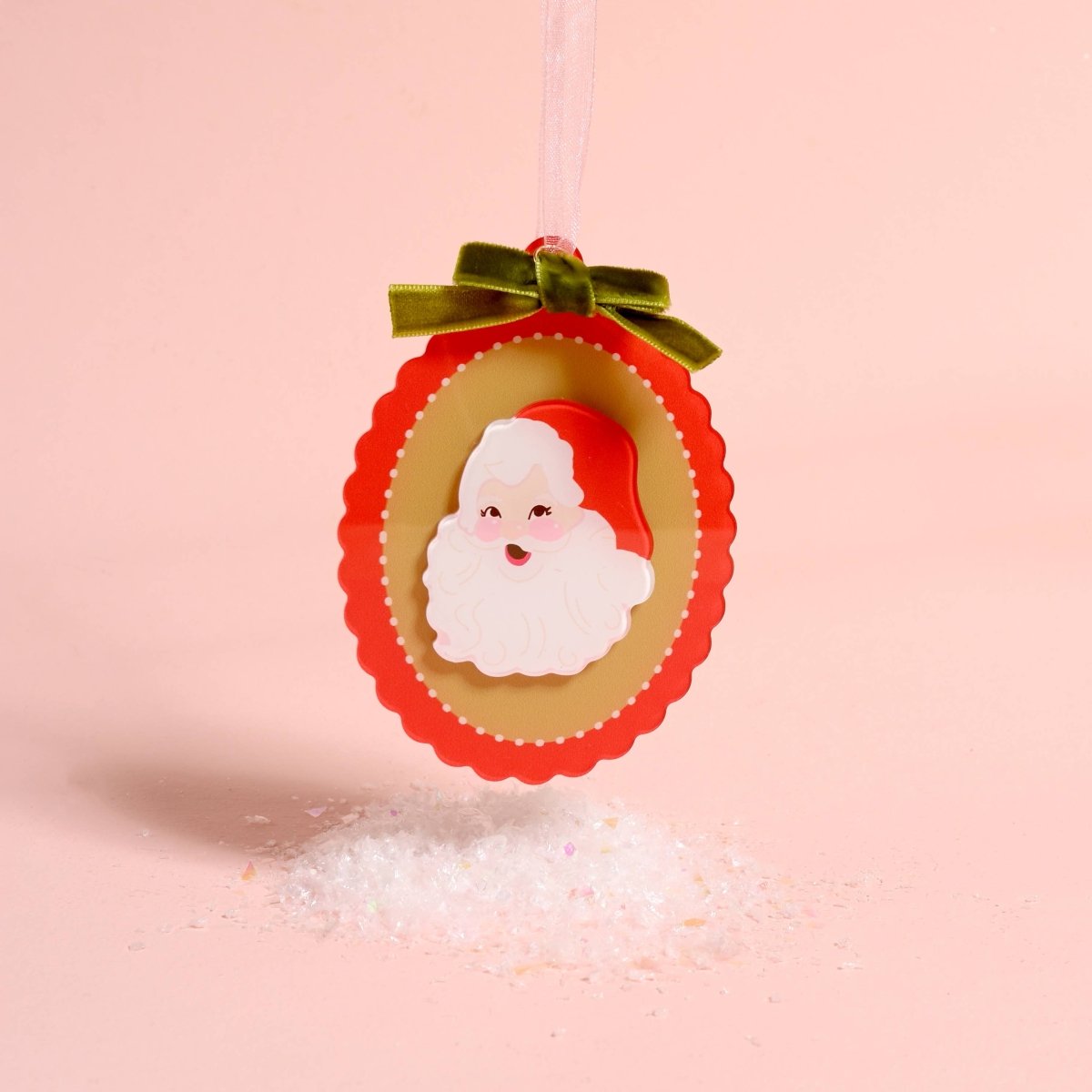 Acrylic Ornament-Retro Santa - Pages & Parcels