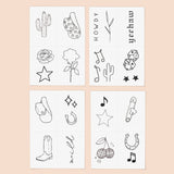 Disco Cowgirl Temporary Tattoo Pack