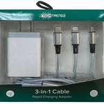 All in one quick charging cable and adapter set: White - Pages & Parcels
