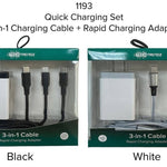 All in one quick charging cable and adapter set: White - Pages & Parcels