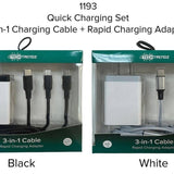 All in one quick charging cable and adapter set: White - Pages & Parcels
