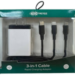 All in one quick charging cable and adapter set: White - Pages & Parcels