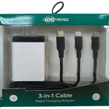 All in one quick charging cable and adapter set: White - Pages & Parcels