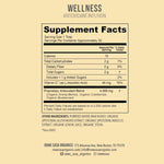 Supplement facts label for Rowe Casa wellness Antioxidant Infusion product with nutritional information on a beige background.